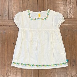 Little bird by jools Oliver Swiss dot flower embroidered blouse 7-8 years